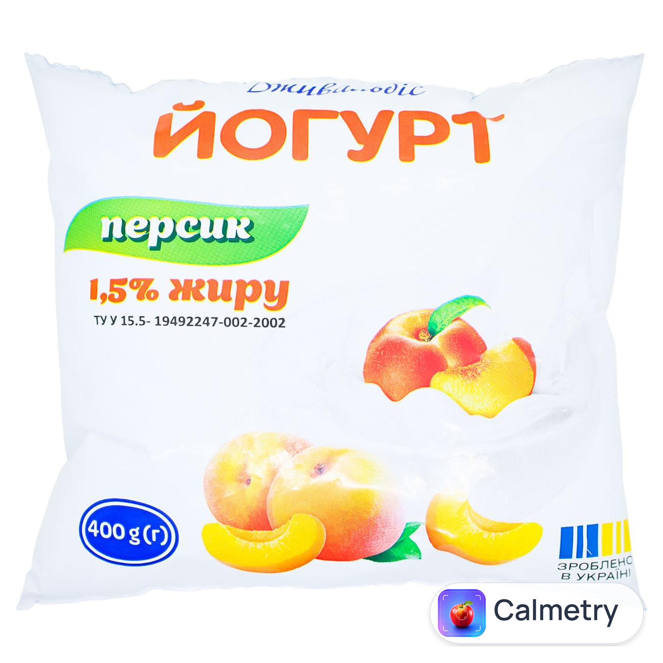 Йогурт Дживальдіс Персик 1,5% 400г