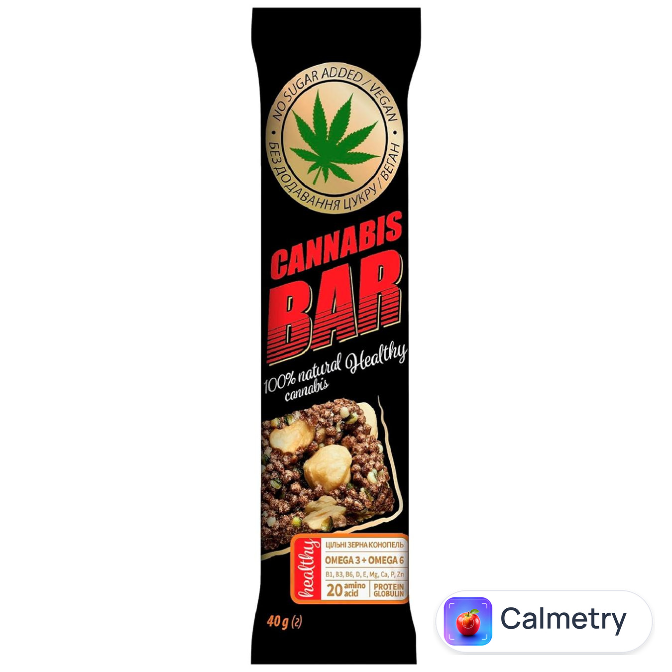 Батончик-мюслі Cannabis Bar з фундуком і насінням канабісу 40г