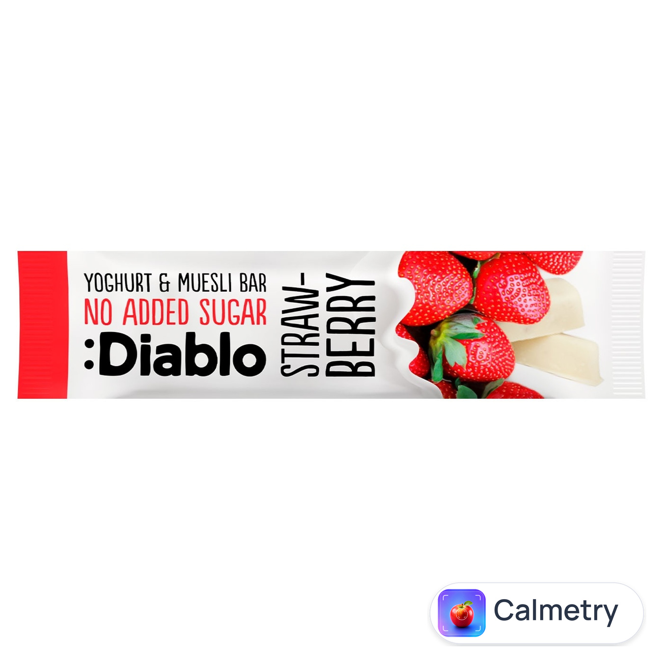 Батончик Diablo мюслі з полуницею вкритий йогуртом без цукру 30г