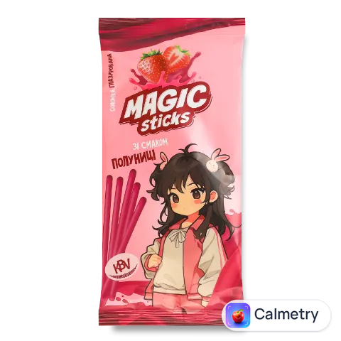 Соломка KBV Magic sticks глазур зі смаком полуниці
