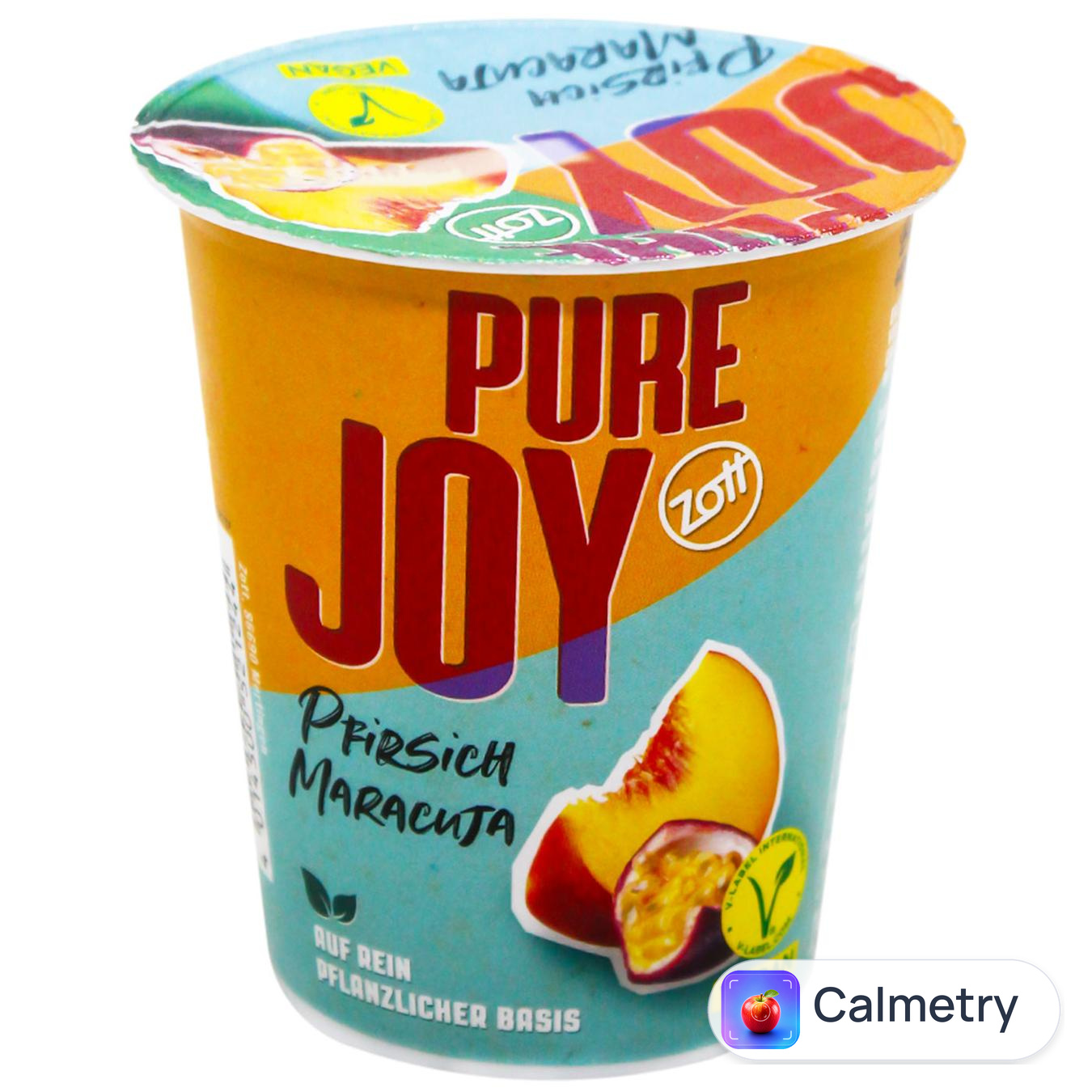 Йогурт Zott Pure Joy кокосово-вівсяний зі смаком персик-маракуйя 140г