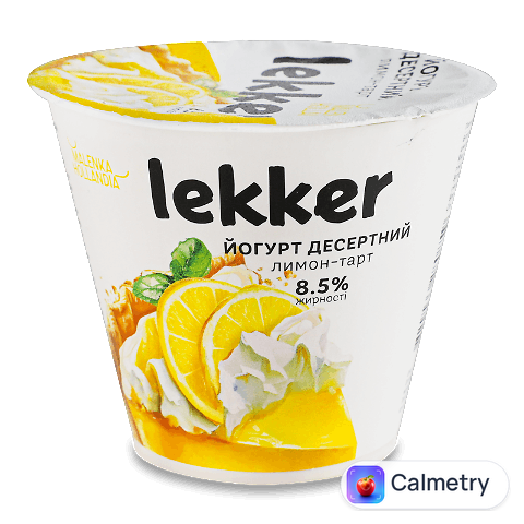 Йогурт Lekker лимон-тарт десертний 8,5% стакан, 180г