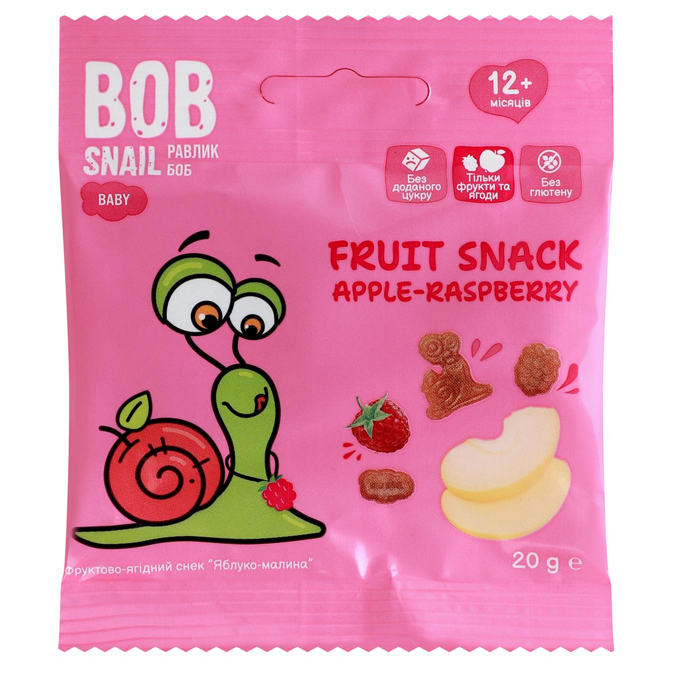 Цукерки фруктово-ягідні BOB Snail яблуко-малина 20г — фото продукту