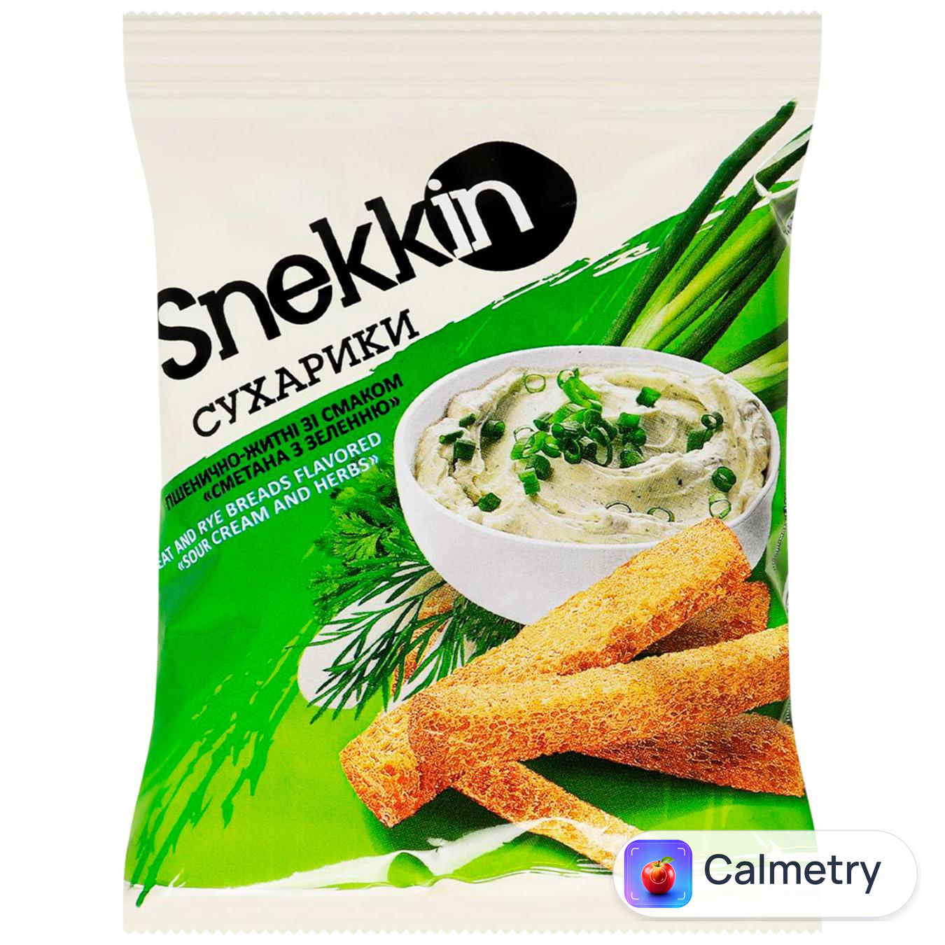 Сухарики Snekkin пшенично-житні сметана з зеленню 70г