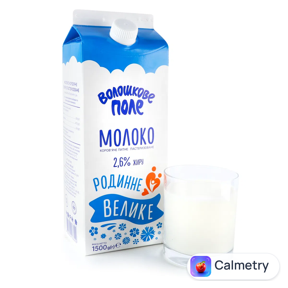 Молоко пастеризоване «Волошкове поле» 2,6% п/п 1500г