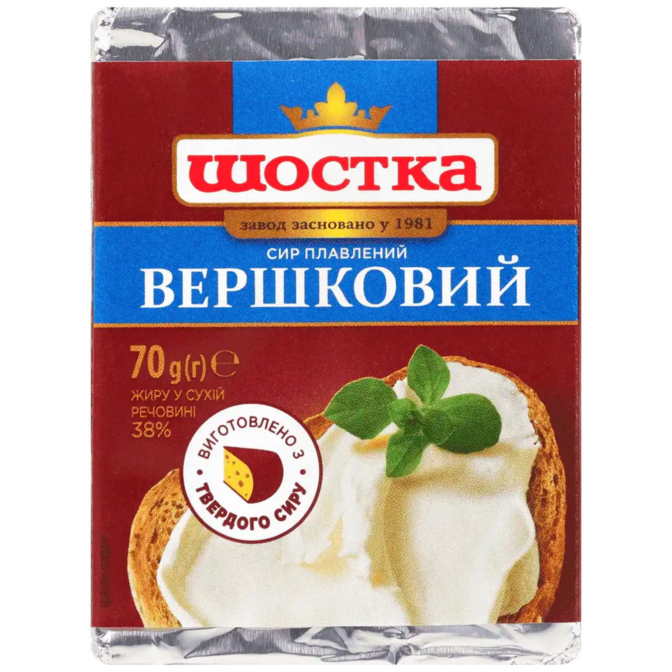 Сир плавлений Шостка Вершковий 38% 70г — фото продукту