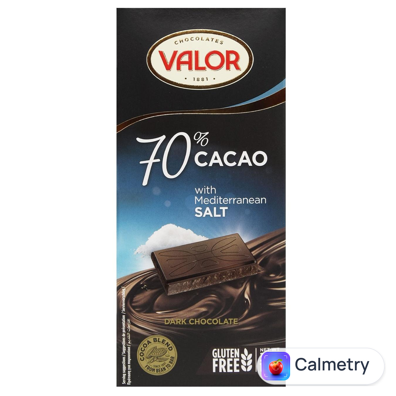 Шоколад чорний Valor з сіллю 70% 100г — фото продукту