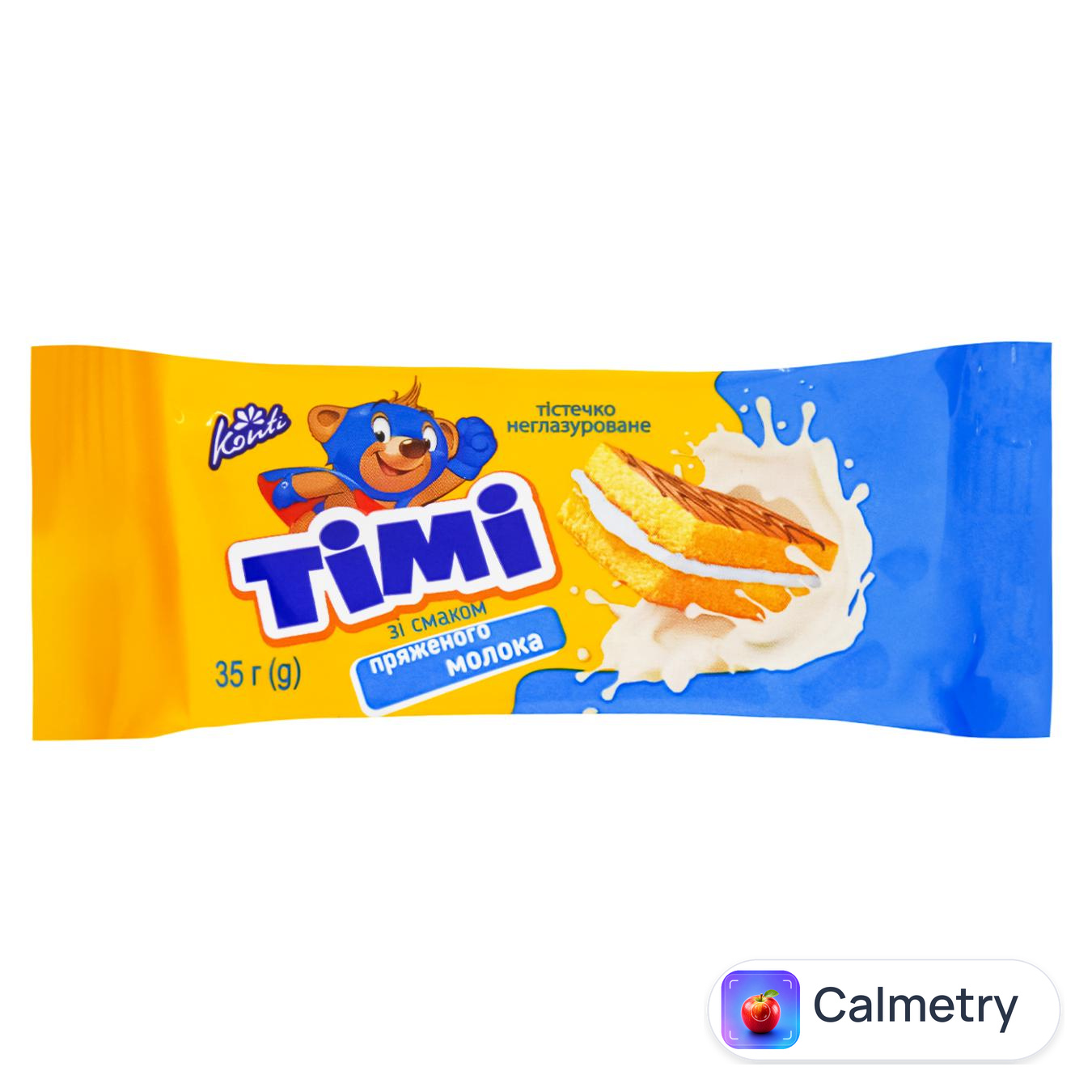 Тістечко бісквітне Konti Tімі зі смаком пряженого молока 35г — фото продукту