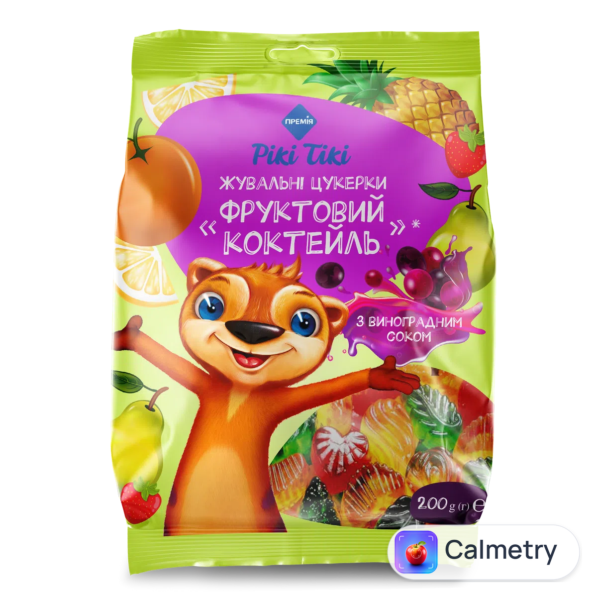 Цукерки жувальні «Премія Рікі Тікі»® «Фруктовий коктейль» 200г