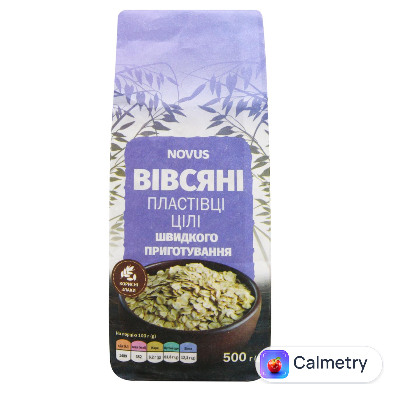 Пластівці вівсяні Novus 500г — фото продукту