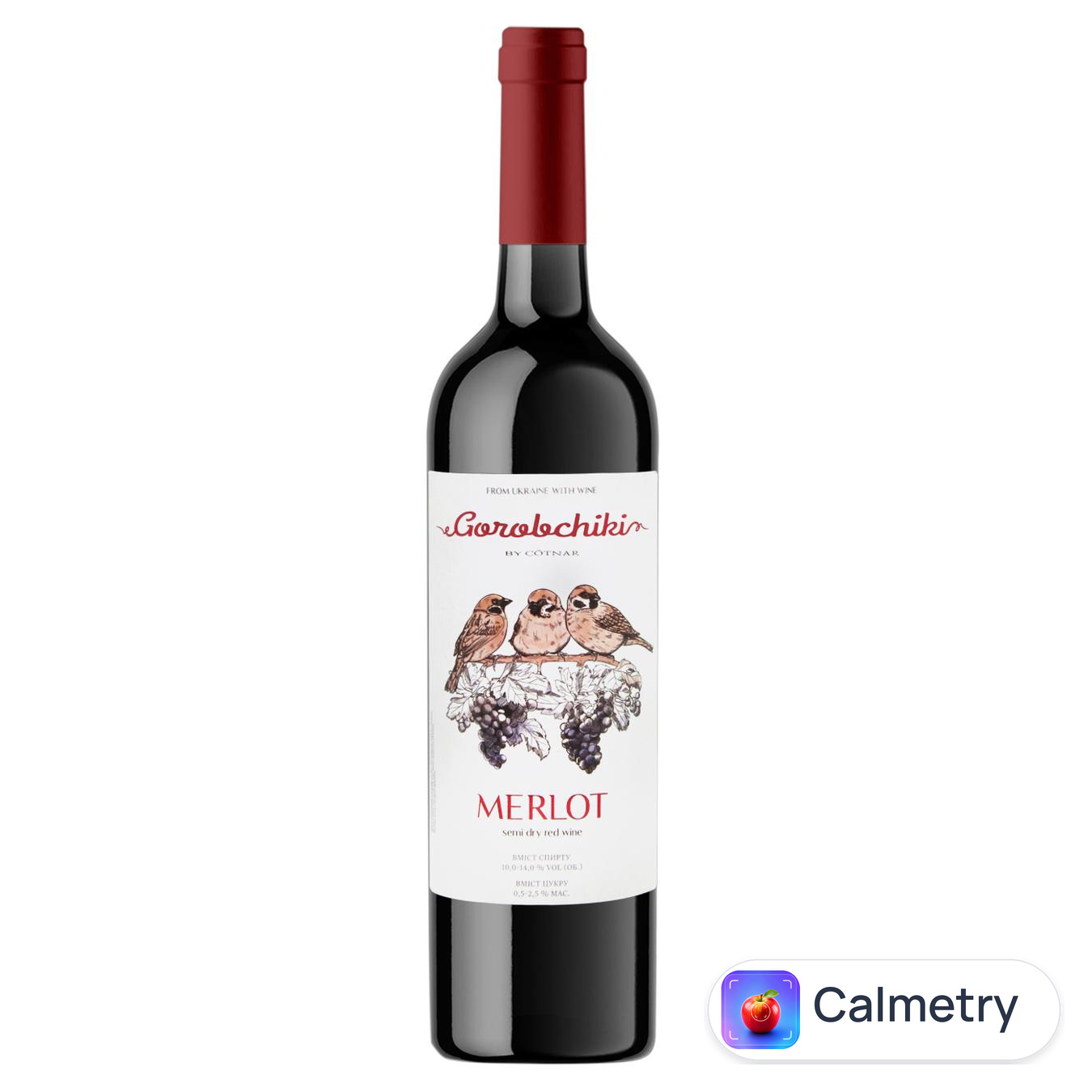 Вино Cotnar Gorobchiki Merlot червоне напівсухе 10-14% 0,75л — фото продукту