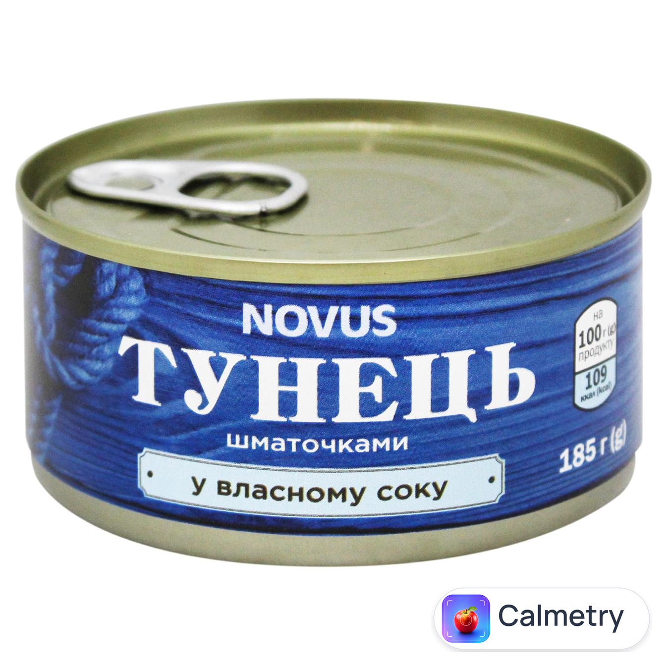 Тунець Novus шматочками у власному соку 185г — фото продукту