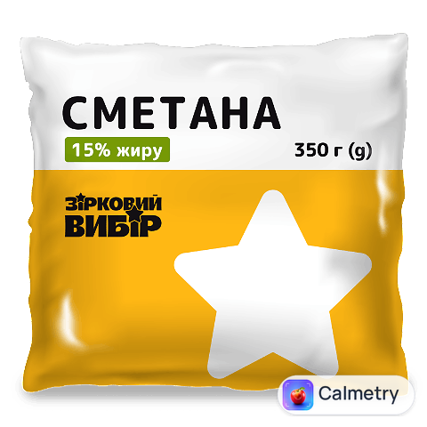Сметана Зірковий вибір 15% п/е, 350г
