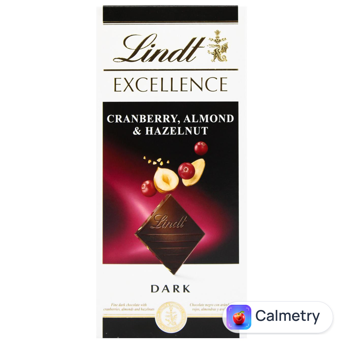 Шоколад чорний Lindt Excellence з мигдалем, фундуком та журавлиною 100г