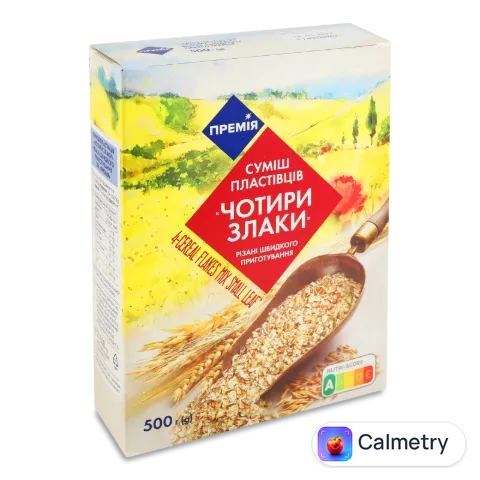 Суміш пластівців «Премія»® «4 злаки» різані швидкого приготування 500г