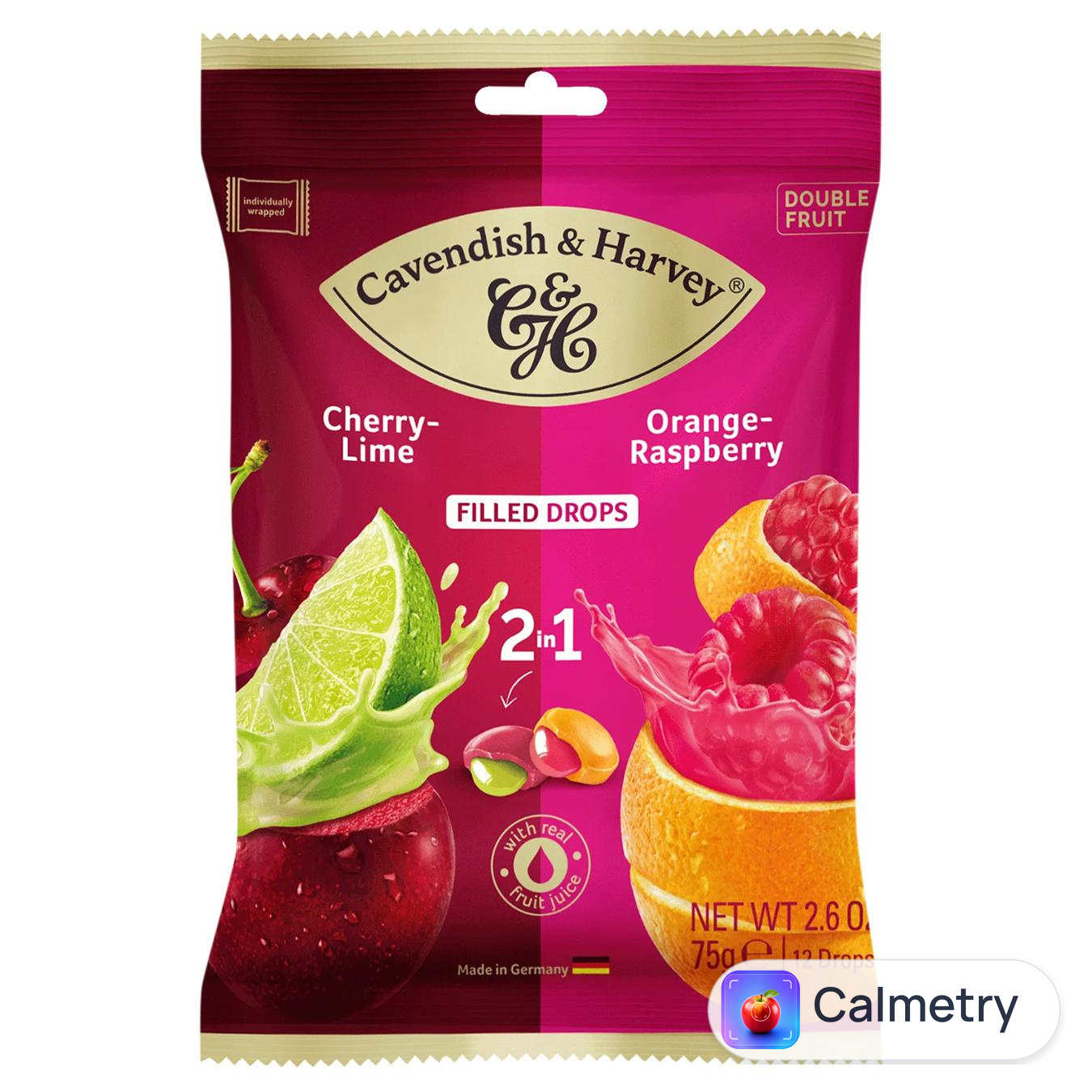 Льодяники Cavendish & Harvey Вишня-лайм та апельсин-малина 75г — фото продукту