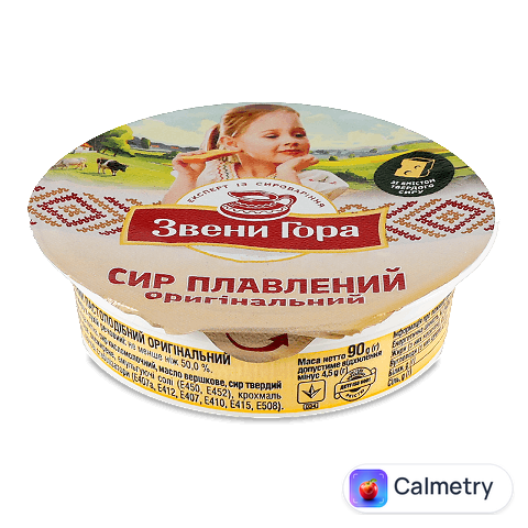 Сир плавлений «Звени Гора» оригінальний, стакан, 90г