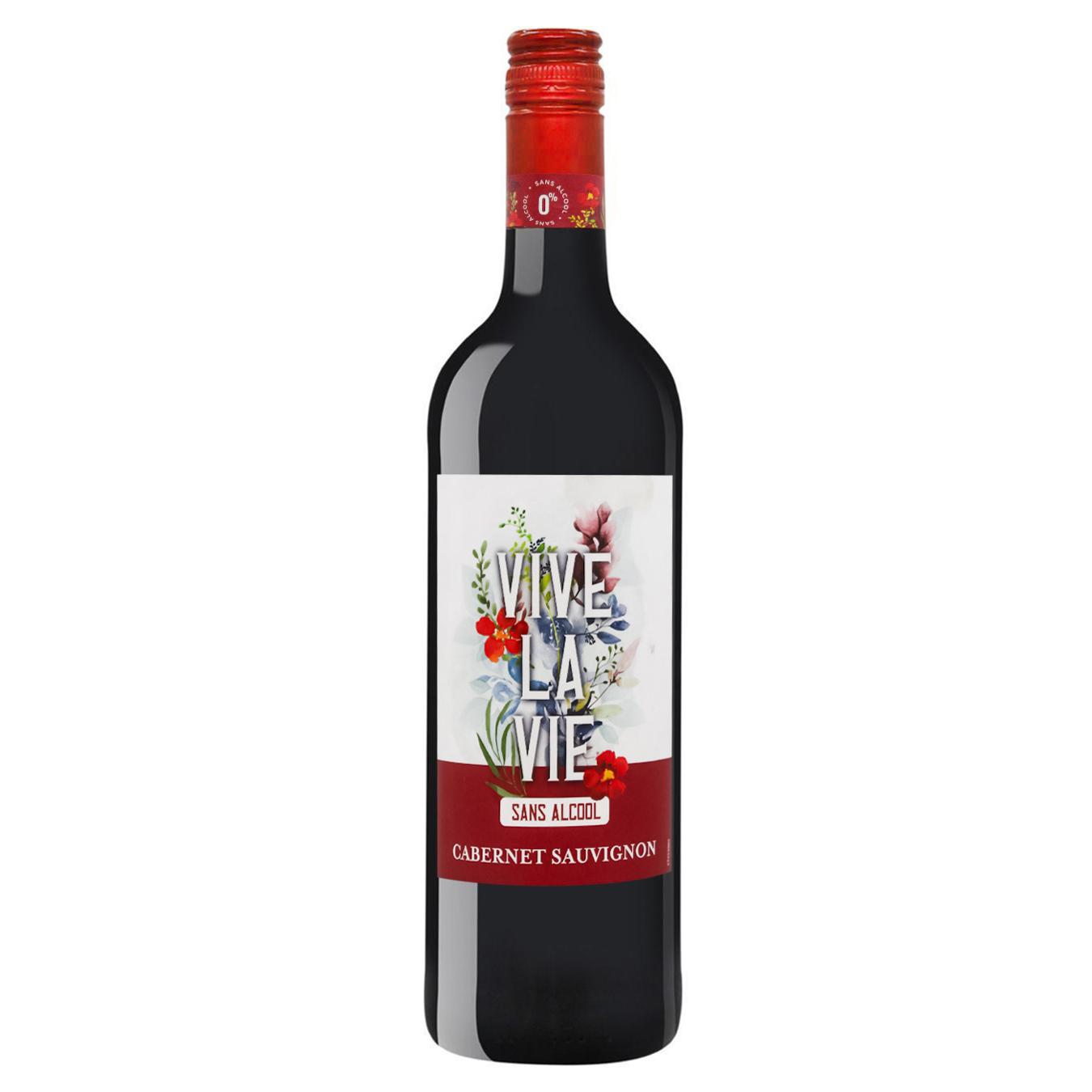 Вино Vive la Vie Cabernet Sauvignon червоне сухе безалкогольне 0,75л — фото продукту