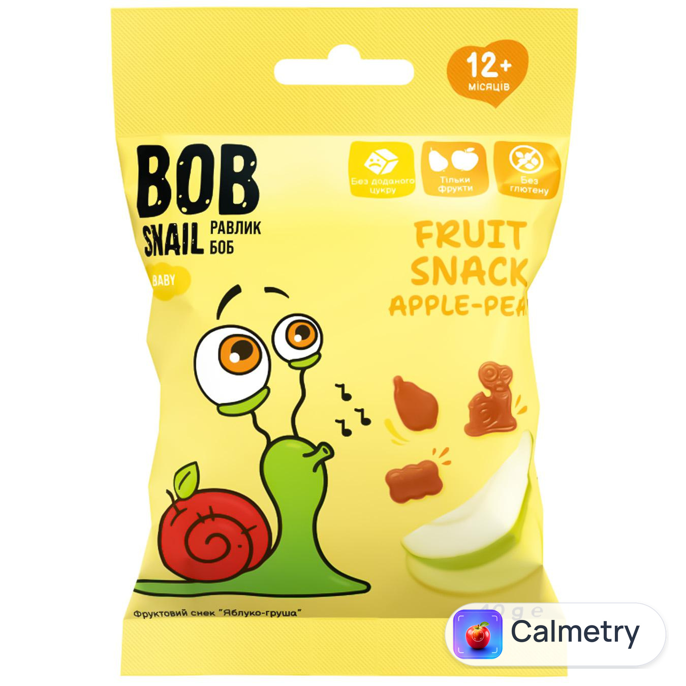 Снек фруктовий Bob Snail яблуко-груша 40г — фото продукту