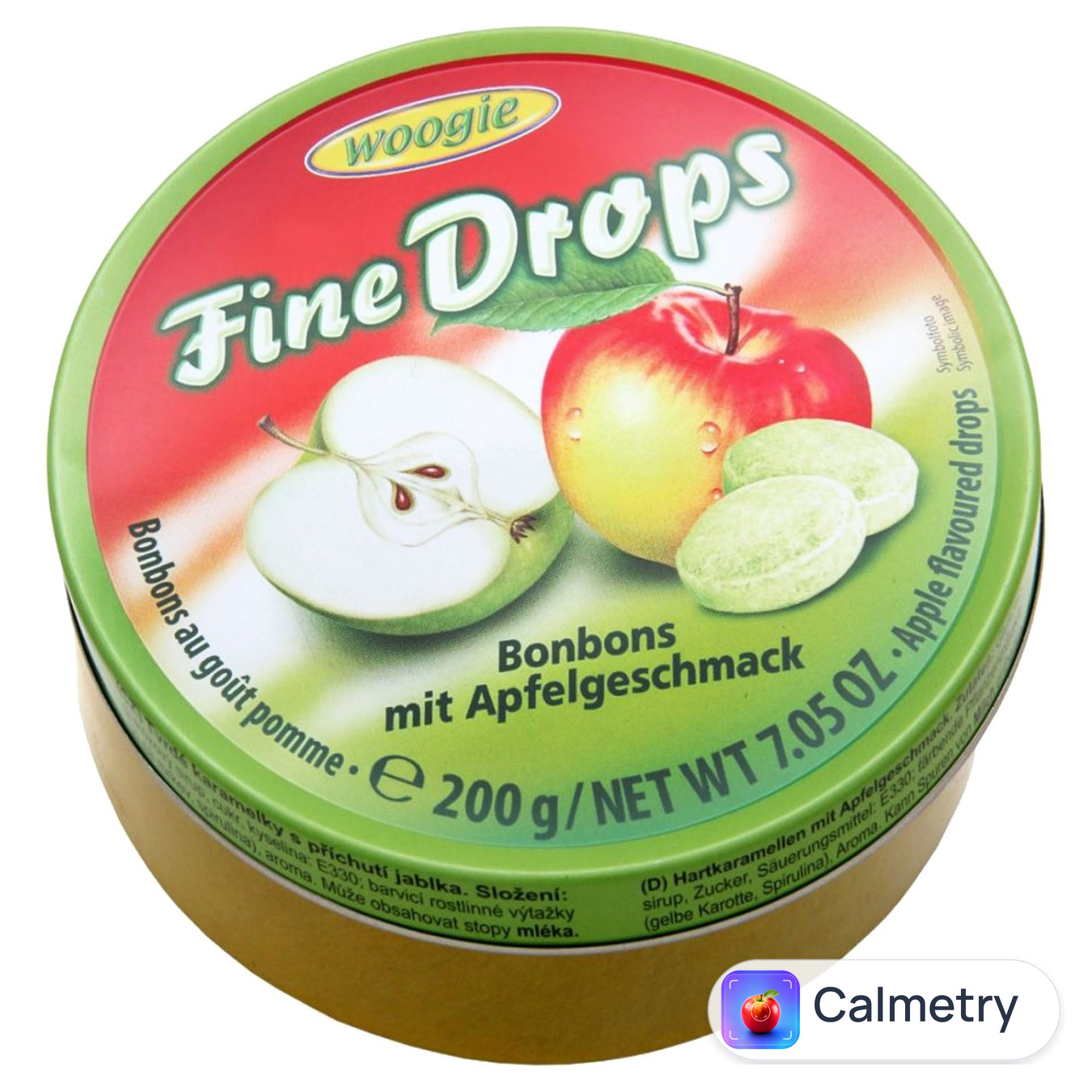 Льодяники Woogie Fine Drops зі смаком яблука 200г