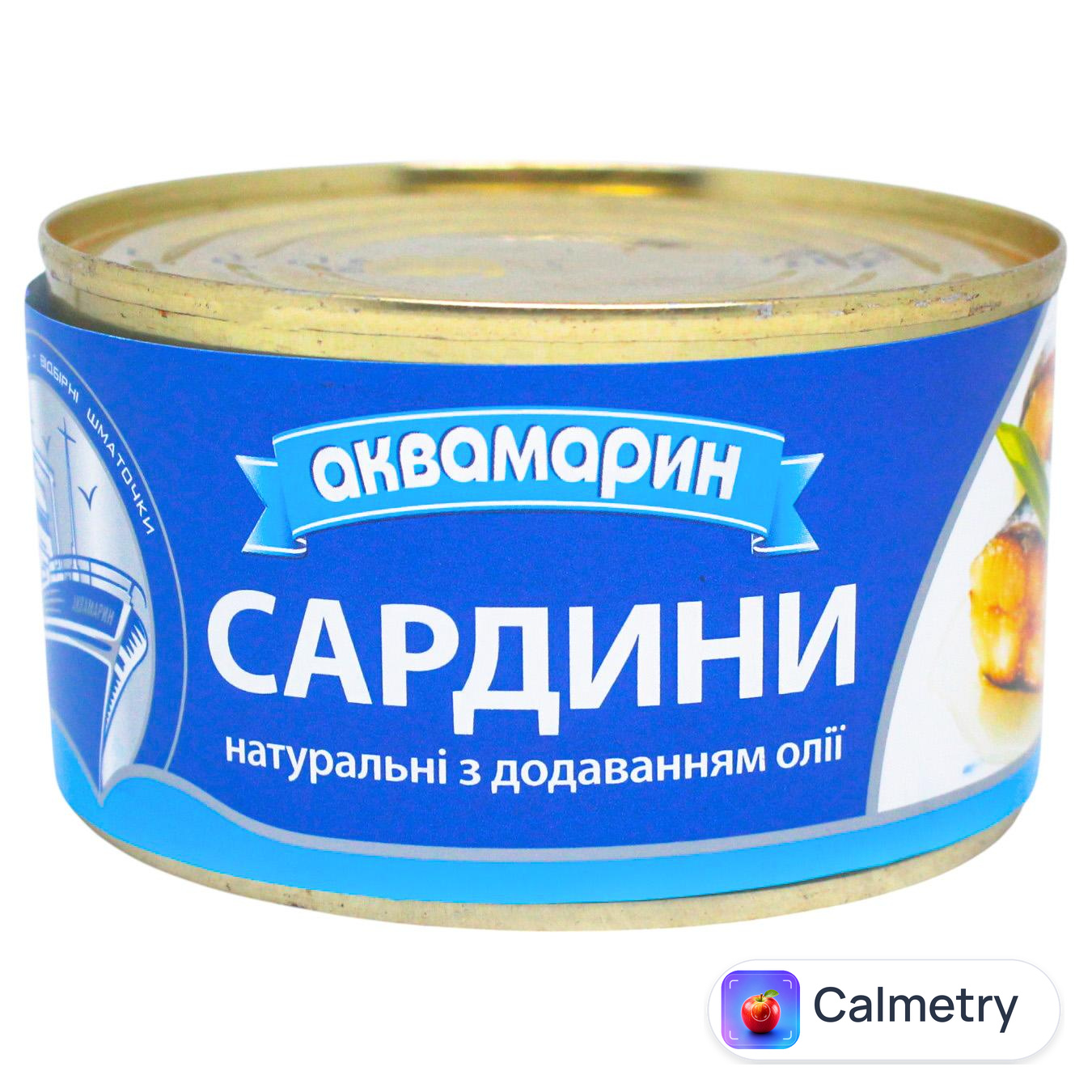 Сардина натуральна з додаванням олії Аквамарин 230г — фото продукту