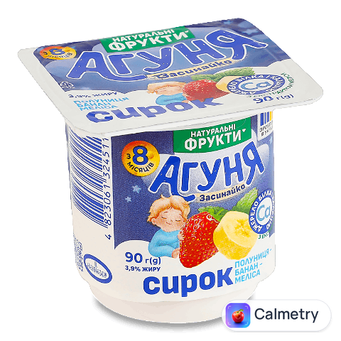 Сирок «Агуня» полуниця-банан-меліса для дітей 3,9%, 90г