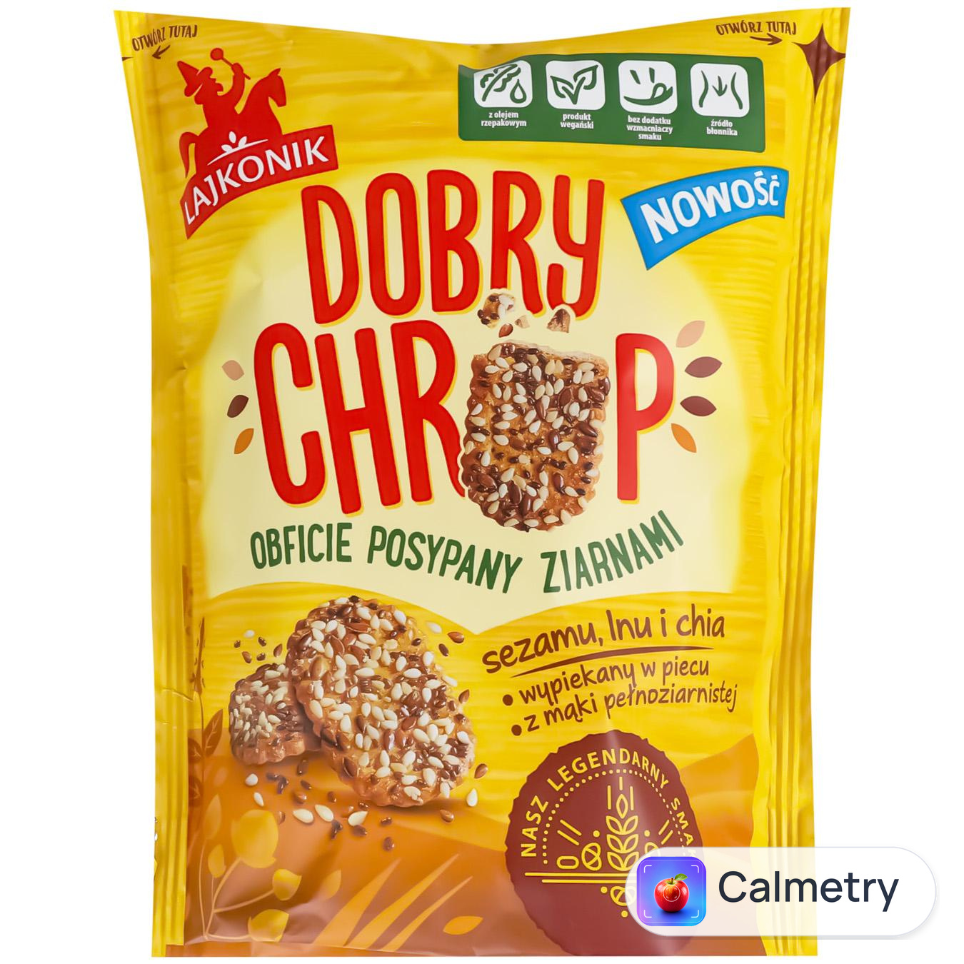 Крекер Lajkonik Dobry Chrup з насінням кунжуту-льону-чіа 100г — фото продукту