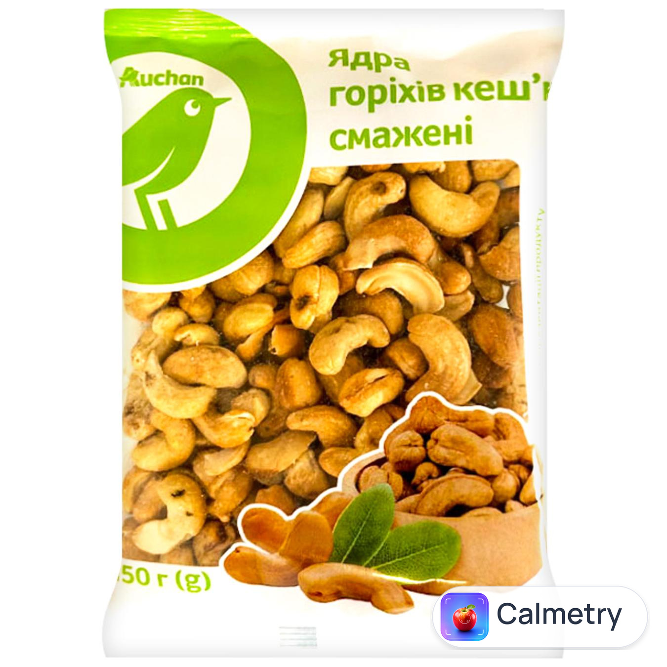 Ядра горіхів кеш'ю Auchan смажені 150г