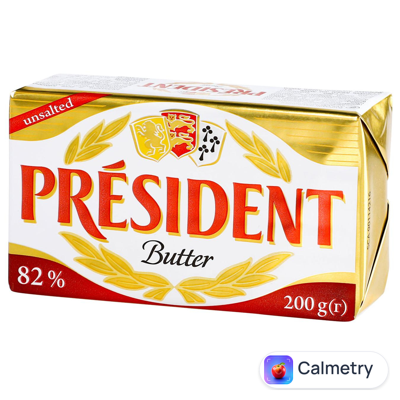 Масло President кисловершкове несолоне 82% 200г — фото продукту
