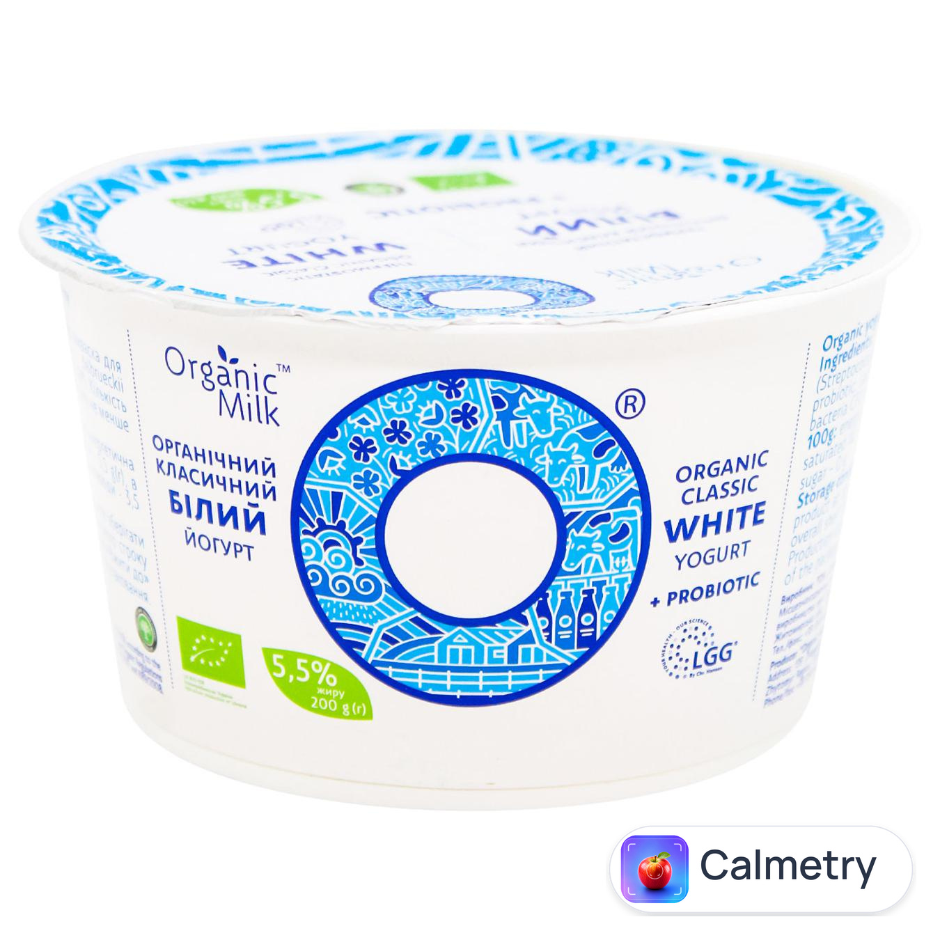 Йогурт Organic Milk Класичний білий 5,5% 200г