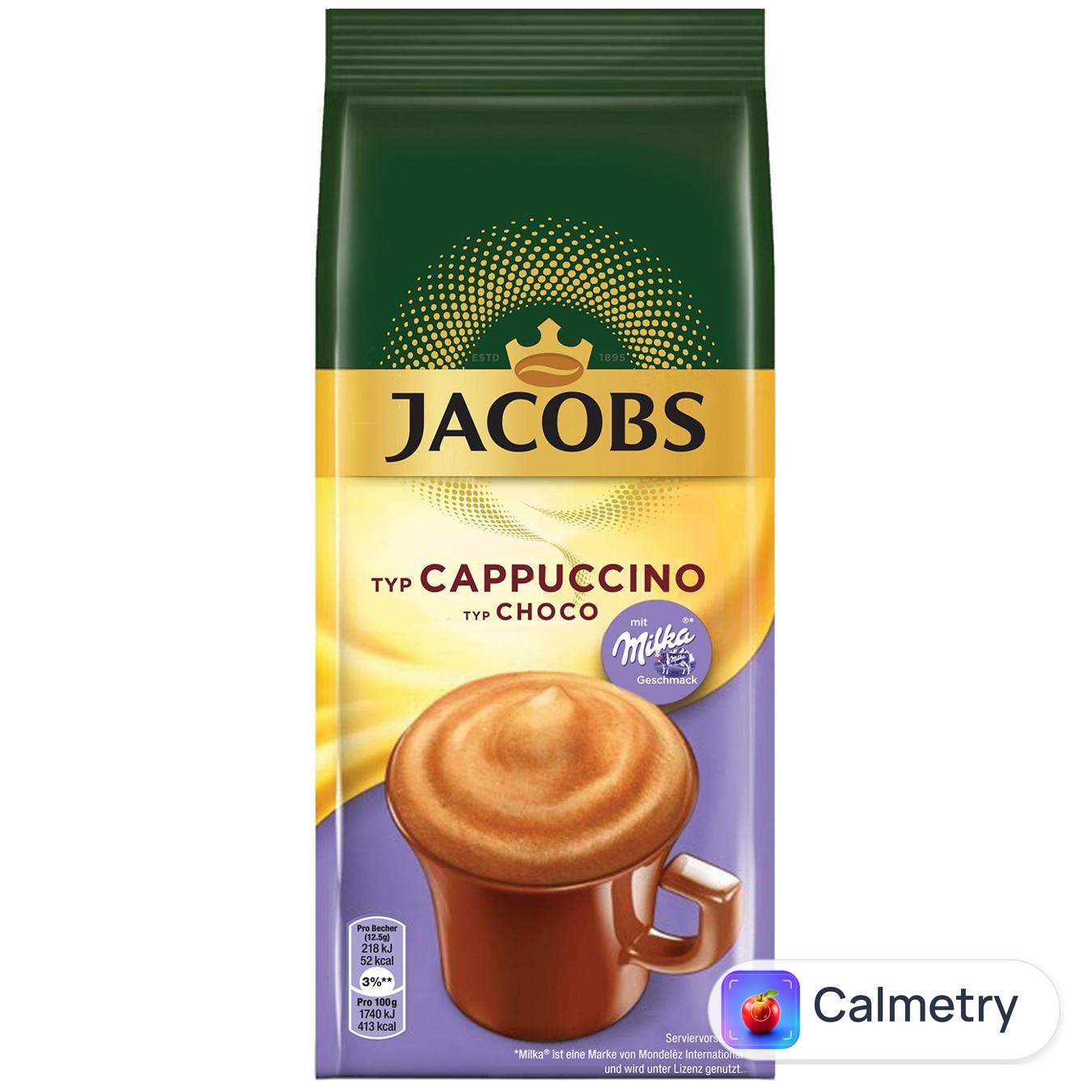 Напій кавовий Jacobs Cappuccino з какао 500г — фото продукту