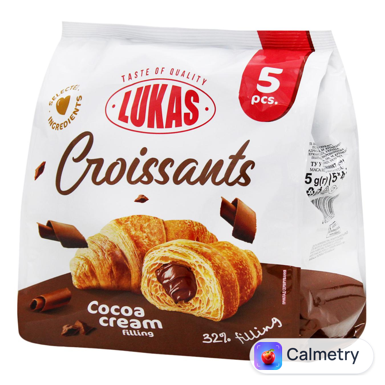 Круасани Lukas з наповнювачем какао-крем 5шт 225г — фото продукту