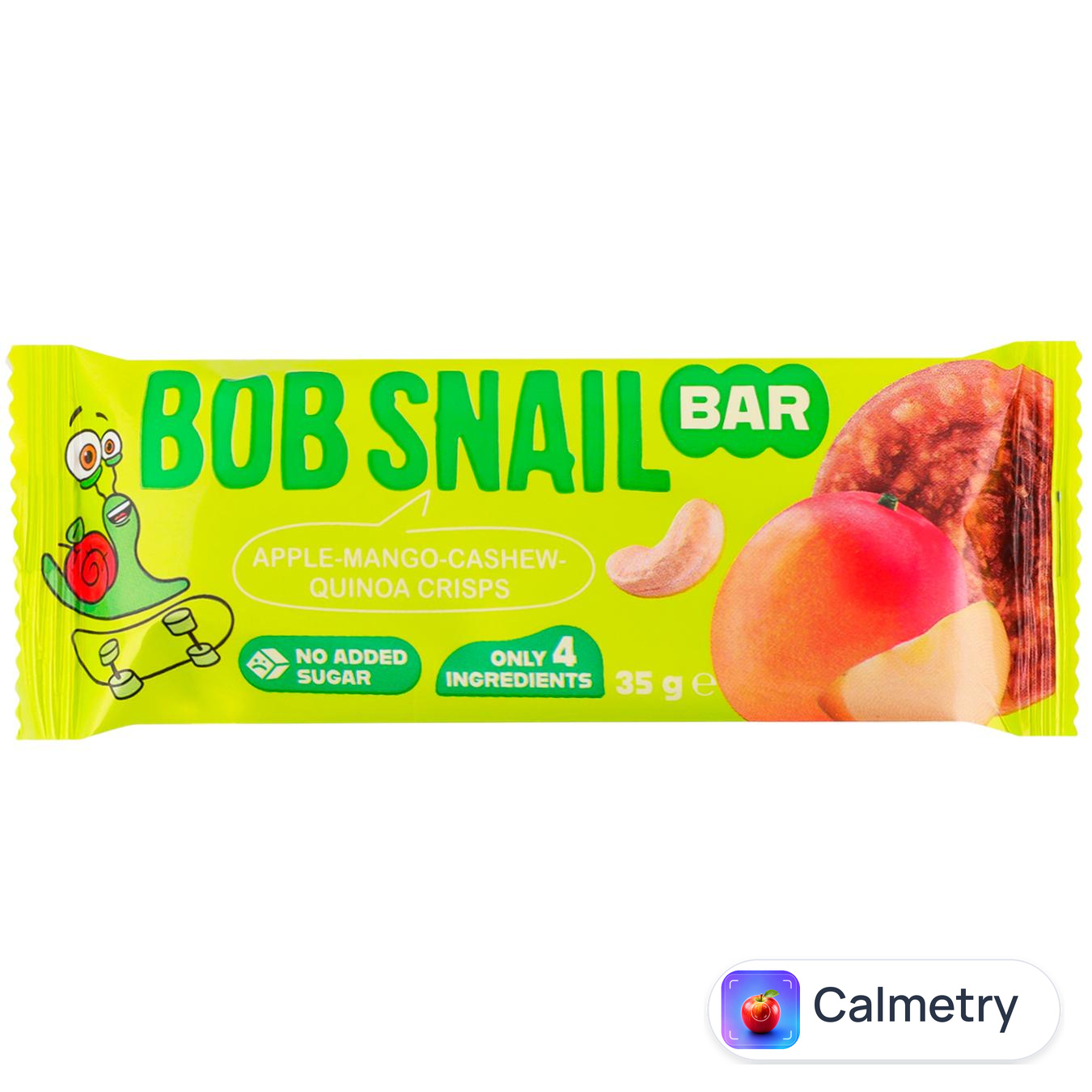 Батончик Bob Snail яблуко-манго-кеш’ю-кіноа 35г — фото продукту
