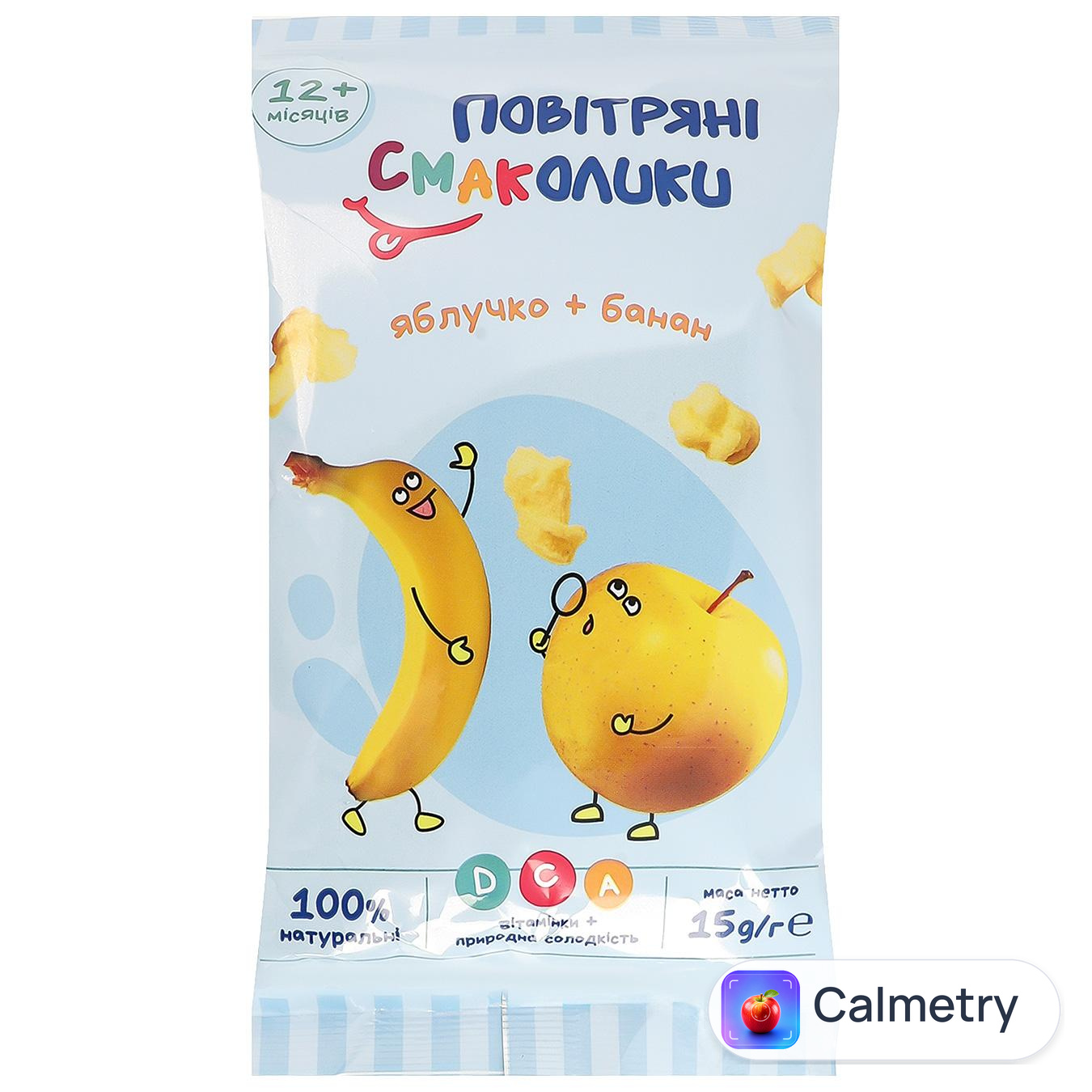 Снеки Повітряні Смаколики яблуко-банан дитячі 12 + місяців 15г