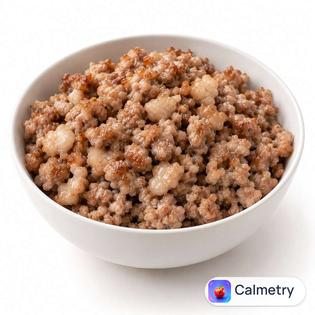 Свинячий фарш 28% жиру, смажений