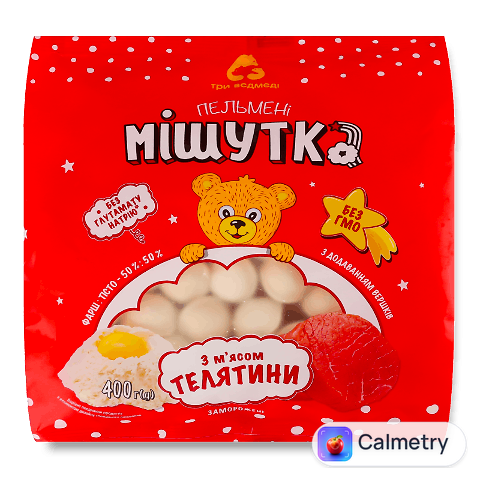 Пельмені Три ведмеді Мішутка з телятиною та вершками, 400г