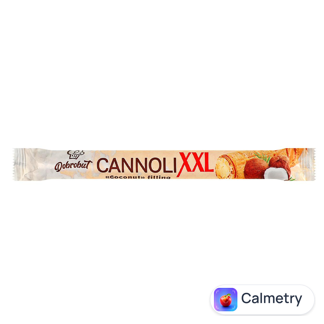 Трубочка вафельна Dobrobut Cannoli XXL з начинкою Кокос 42г — фото продукту