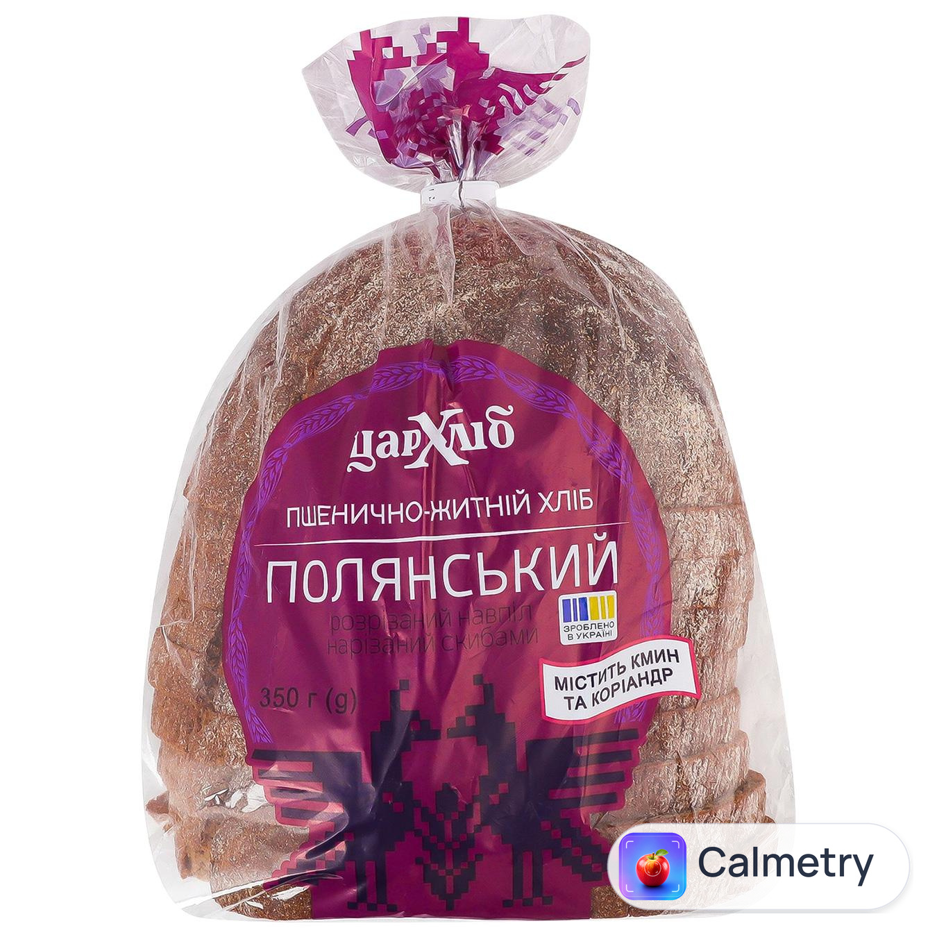 Хліб Цар Хліб Полянський пшенично-житній половинка нарізаний 350г — фото продукту