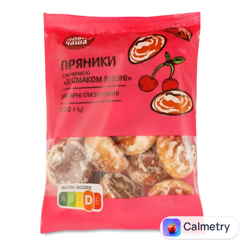 Пряники «Повна Чаша»® заварні глазуровані зі смаком вишні 360г