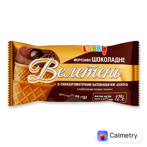 Морозиво Laska Велетень шоколадне 12%, 90г