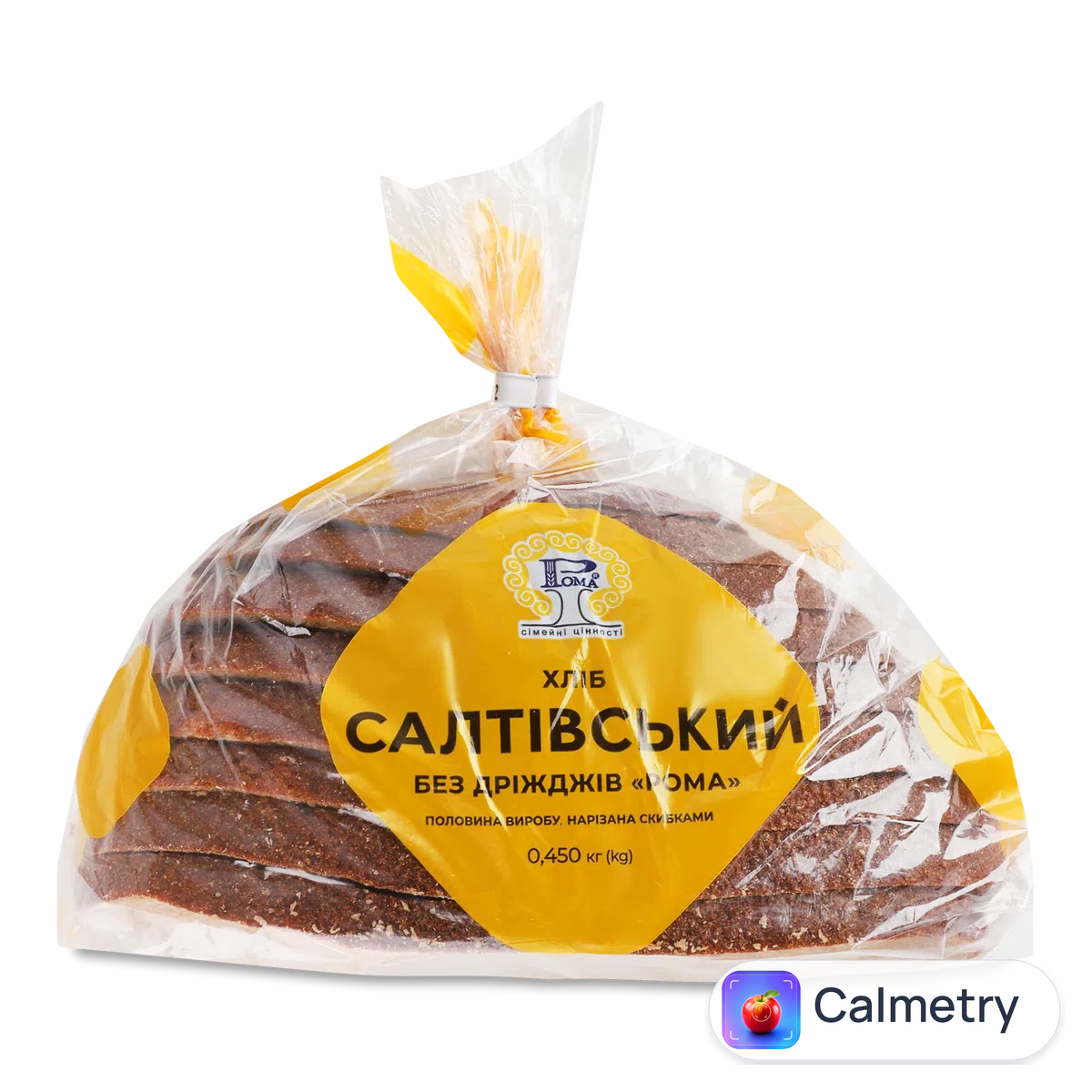 Хліб «Рома» «Салтівський» без дріжджів нарізаний 450г