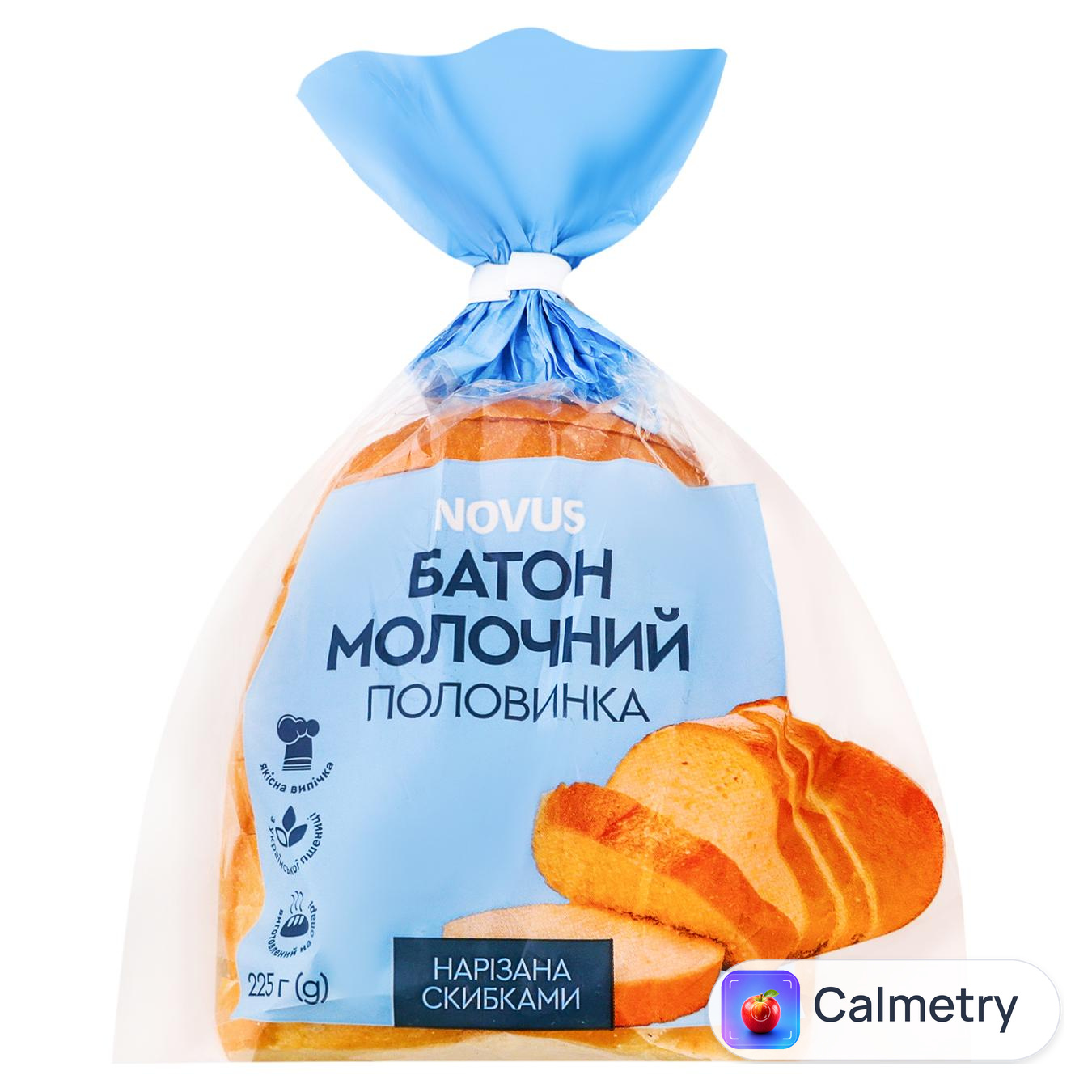 Батон Novus Молочний половина нарізаний 225г — фото продукту