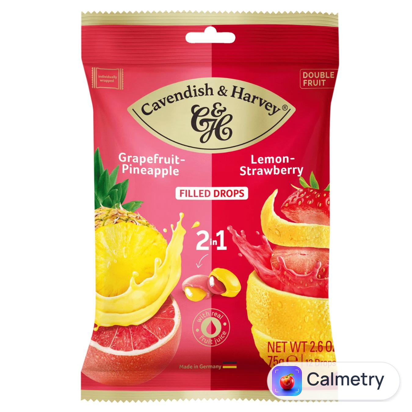 Льодяники Cavendish & Harvey Грейпфрут-ананас та лимон-полуниця 75г — фото продукту