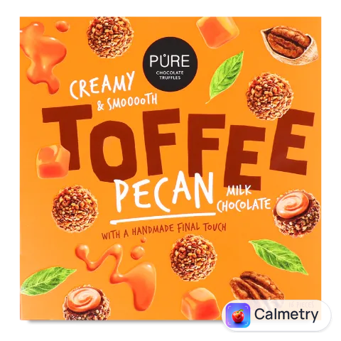 Цукерки Pure Chocolate з молочного шоколаду з начинкою тоффі 153г