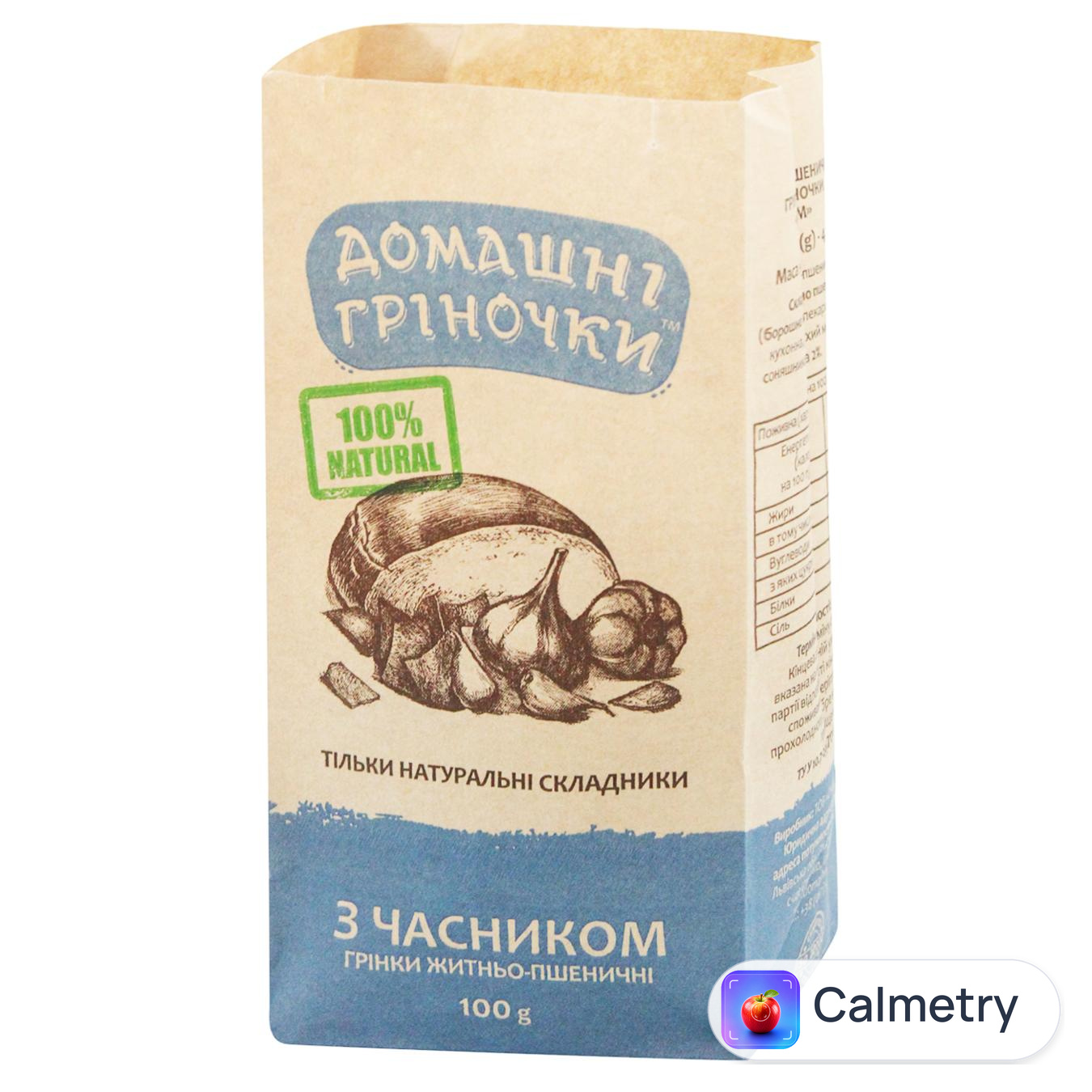 Грінки Домашні гріночки з часником 100г — фото продукту
