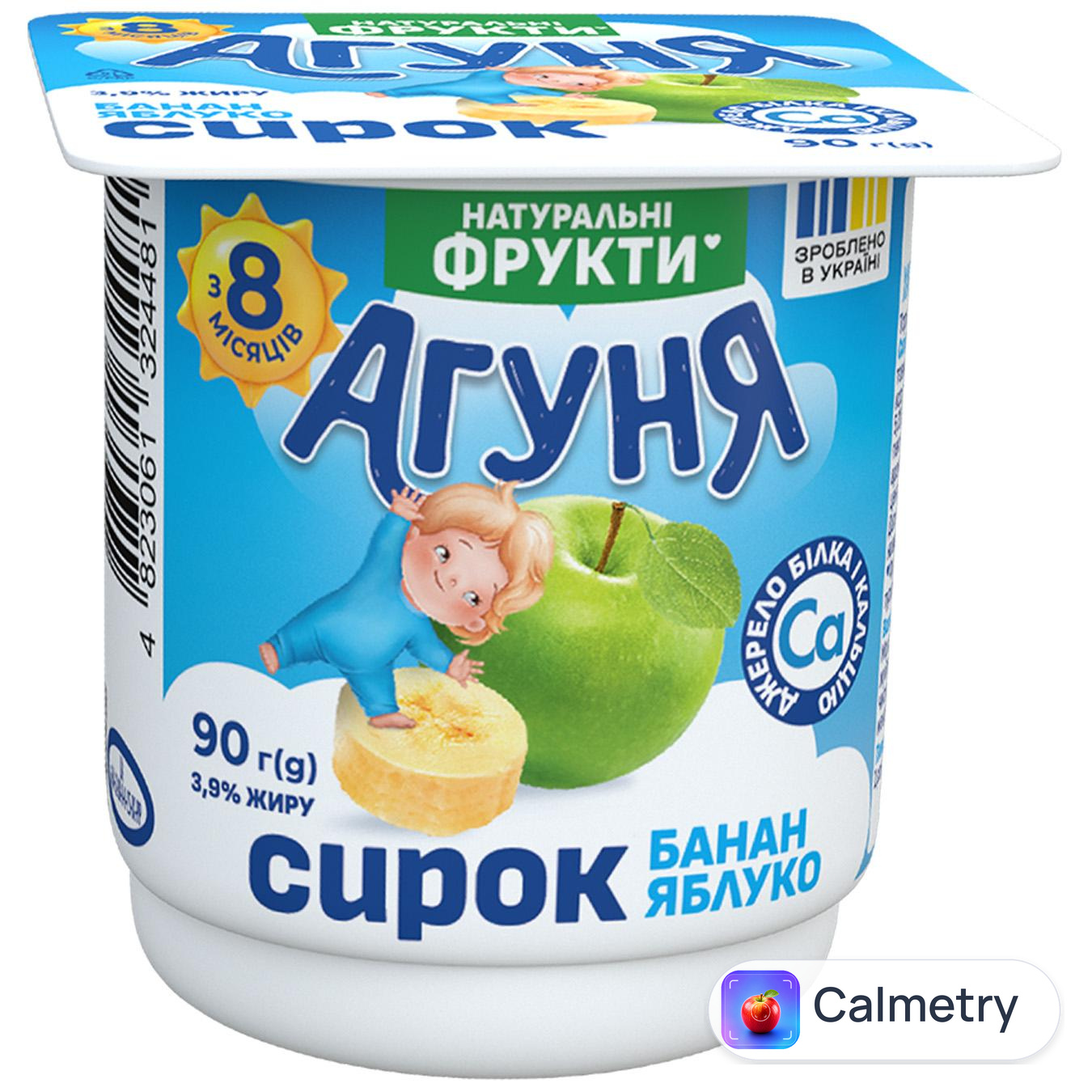Сирок Агуша яблуко-банан для дітей з 8 місяців 3.9% 100г