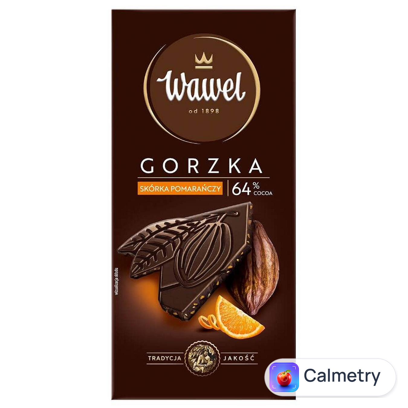 Шоколад чорний Wawel Преміум з апельсином 64% 90г