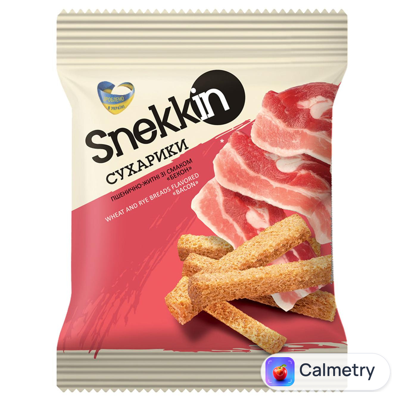 Сухарики Snekkin зі смаком бекону 110г — фото продукту