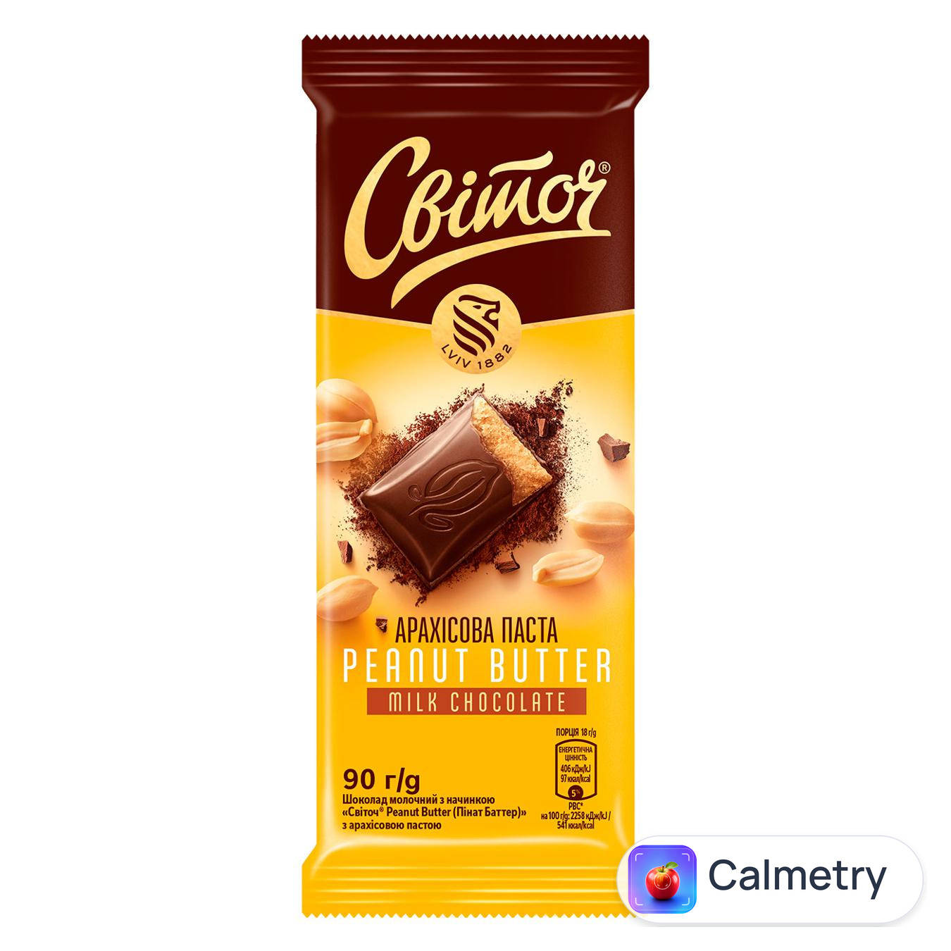 Шоколад молочний СВІТОЧ® Peanut Butter з начинкою з арахісовою пастою 90г