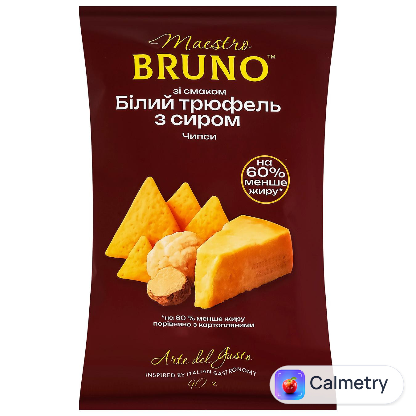 Чипси кукурудзяні Maestro Bruno зі смаком білого трюфеля з сиром 90г — фото продукту